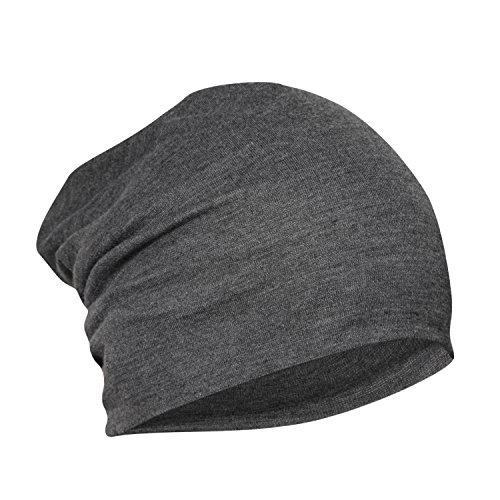 fabseasons charcoal grey cotton slouchy beanie and skull cap for summer, winter, autumn & spring season, can be used as a helmet cap too