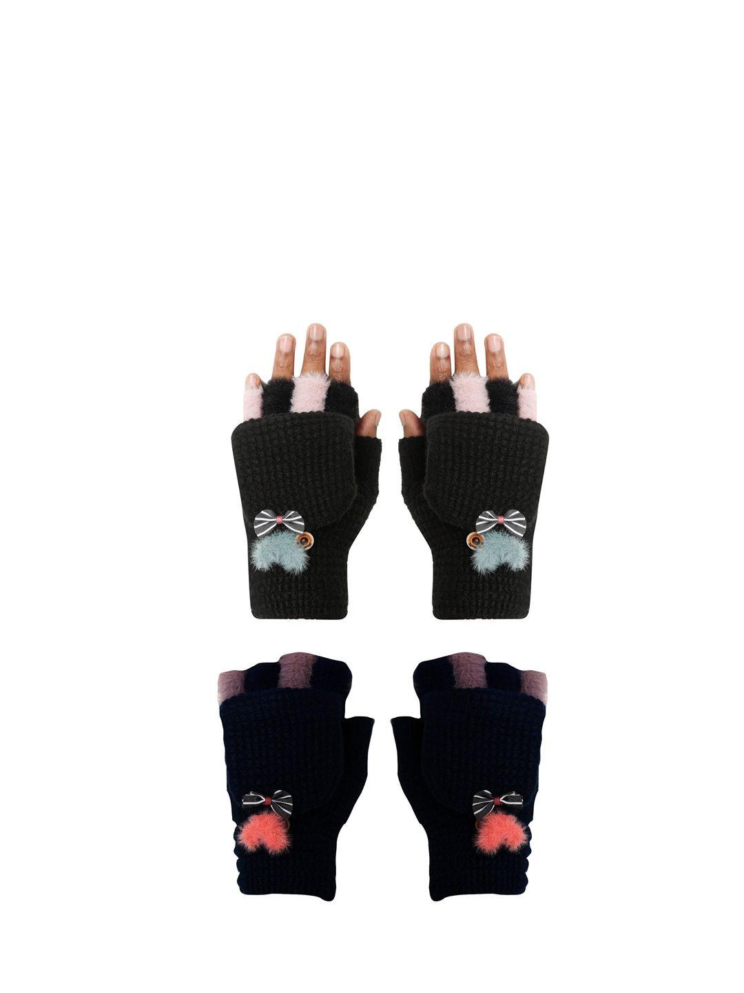 fabseasons kids pack of 2 patterned hand gloves