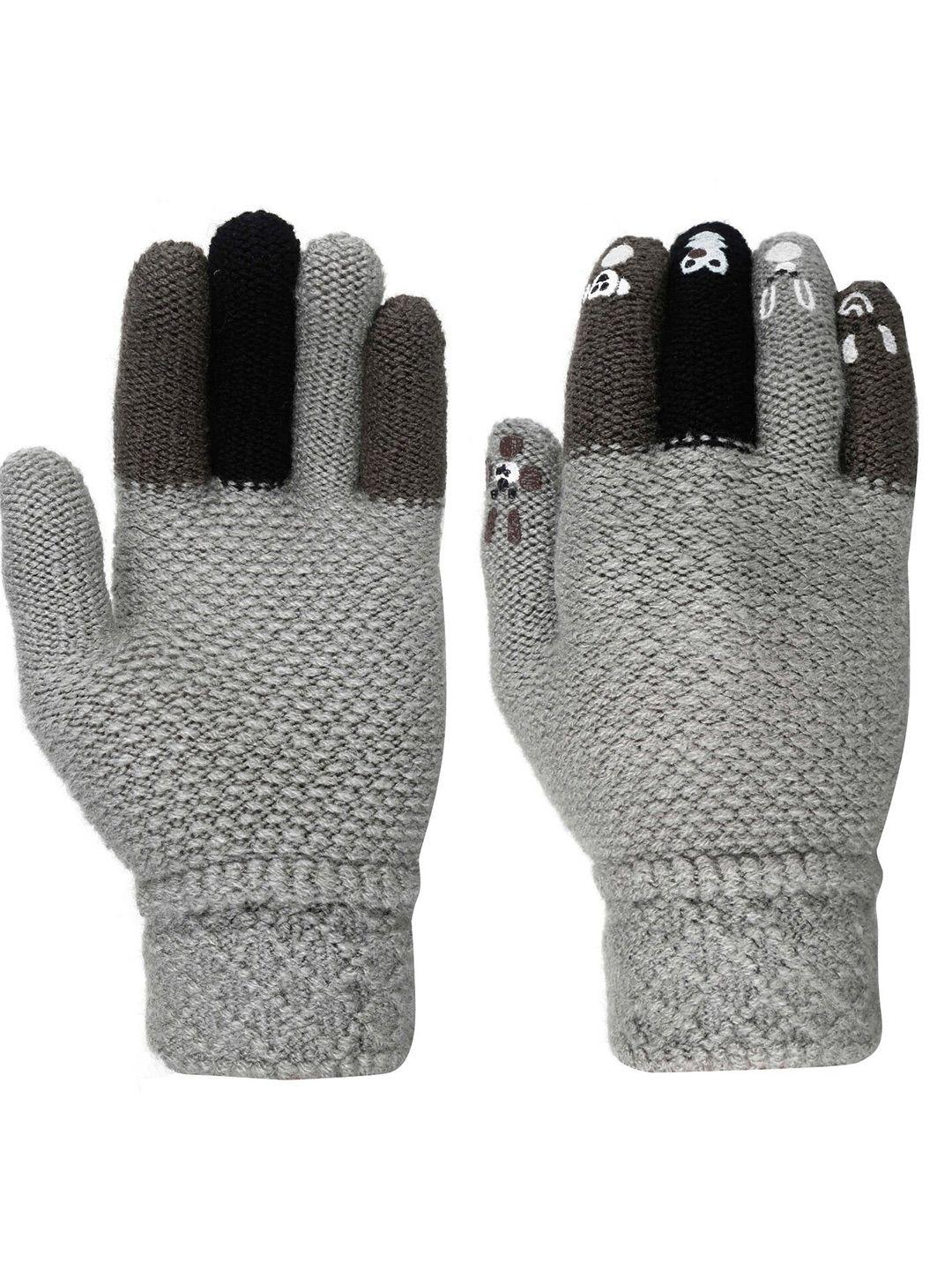 fabseasons kids patterned acrylic woolen winter gloves