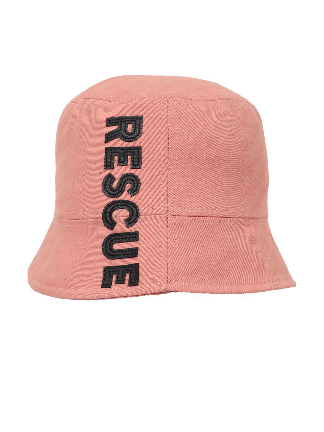 fabseasons pink & black printed pure cotton bucket hat