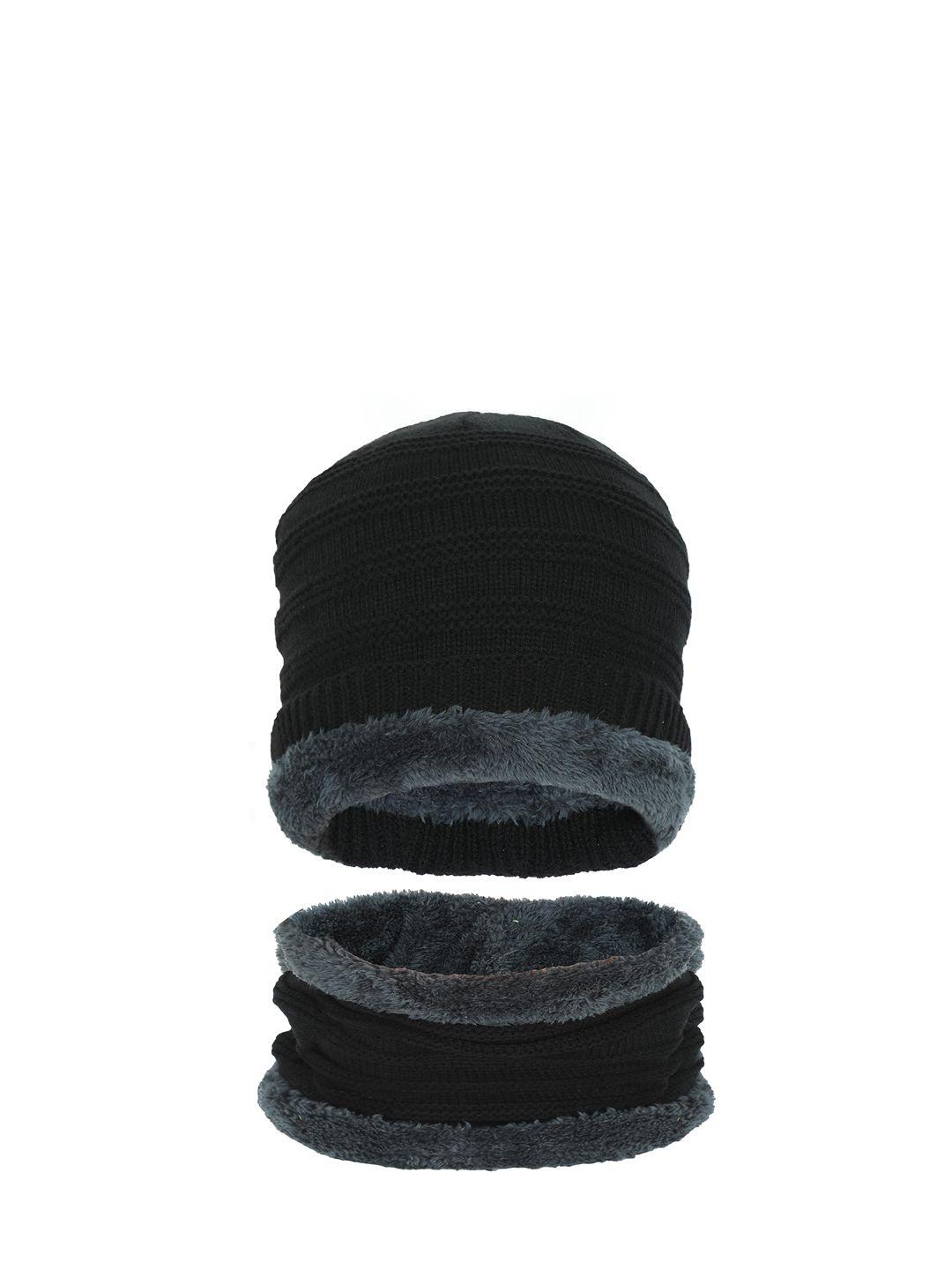 fabseasons unisex black solid beanie