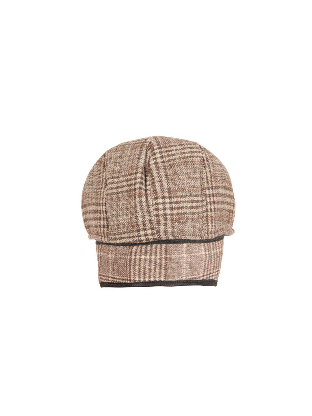 fabseasons unisex brown self design ascot cap