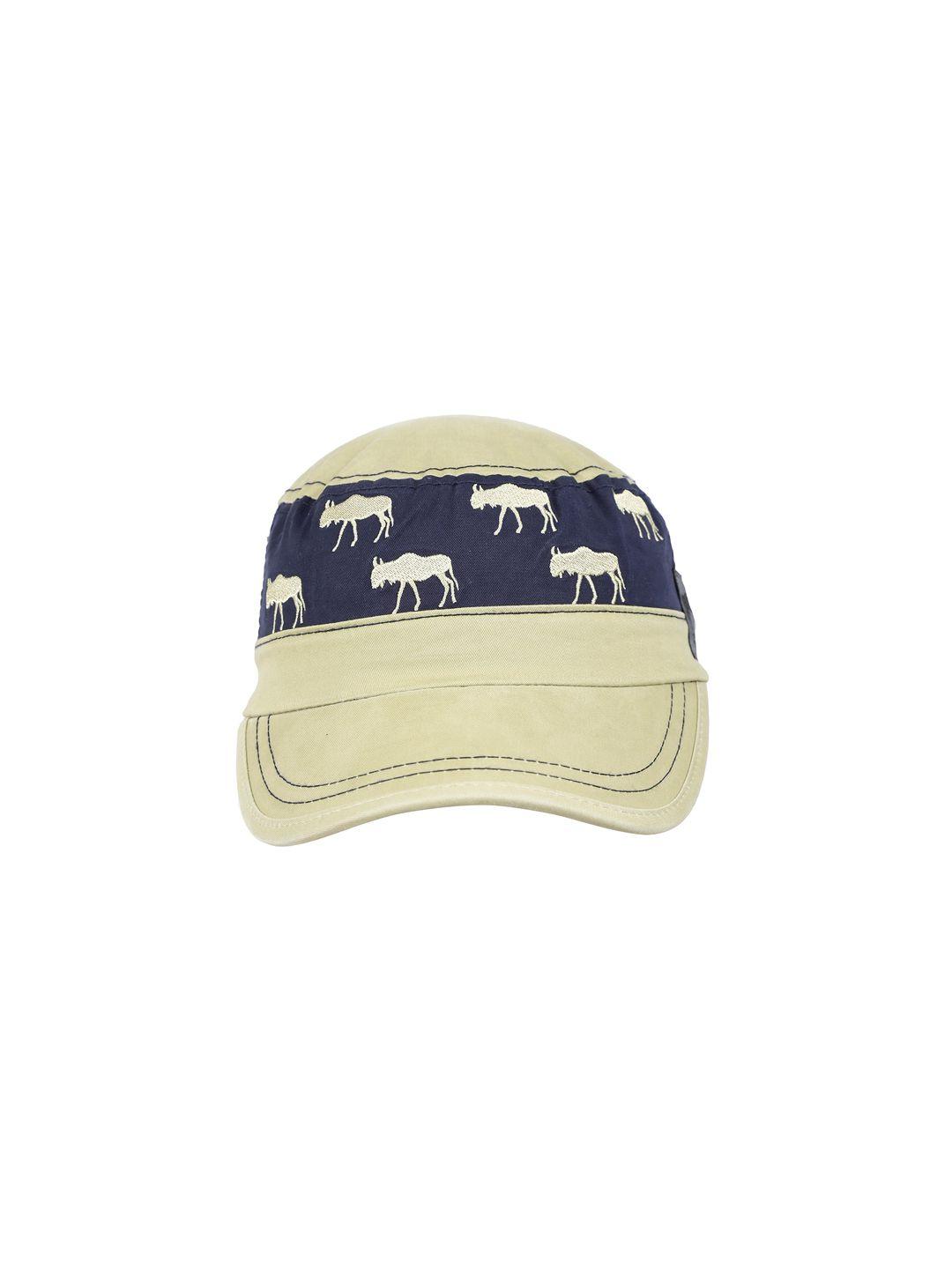 fabseasons unisex cream-coloured printed baseball cap