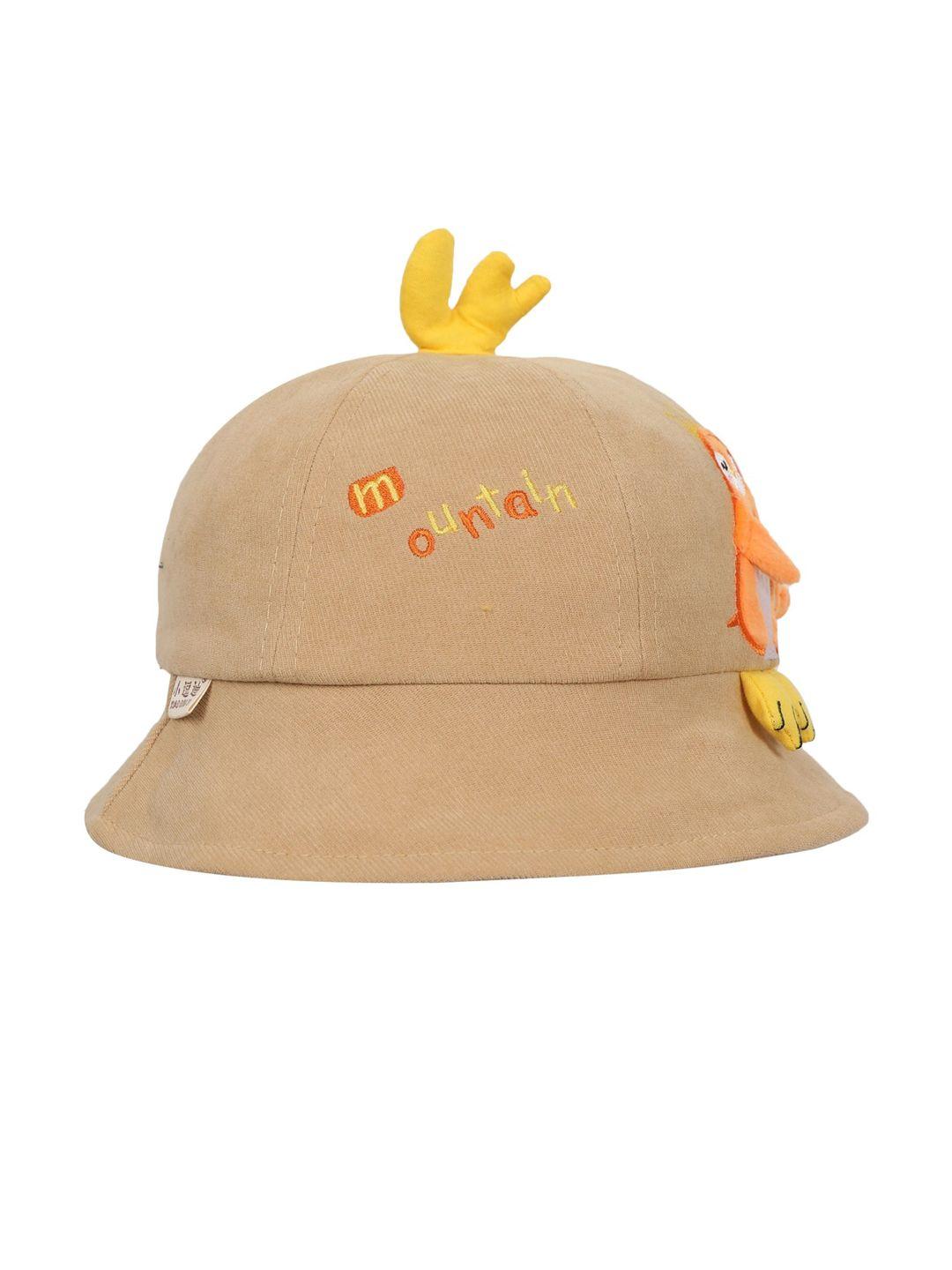 fabseasons unisex kids brown & orange visor cap