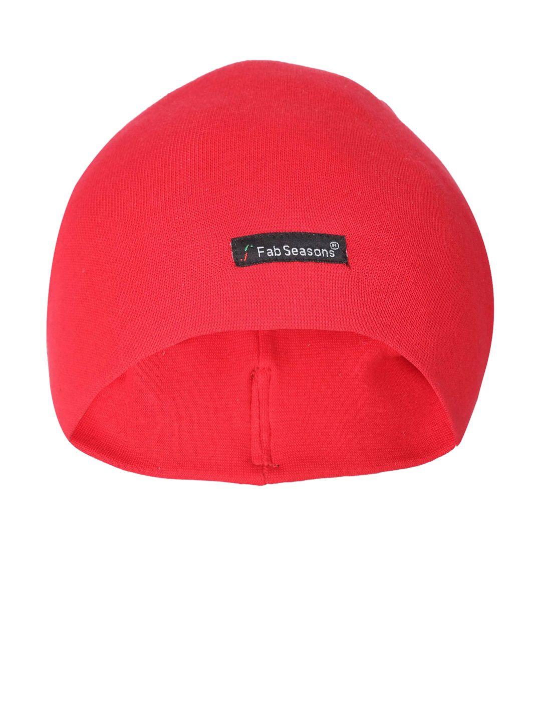 fabseasons unisex red solid beanie