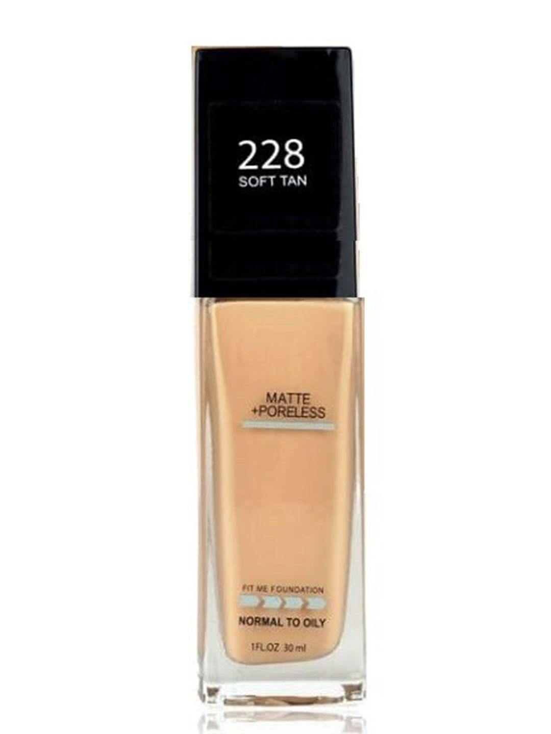 fabsecret fit me matte full coverage blendable liquid foundation - 30ml- soft tan 228