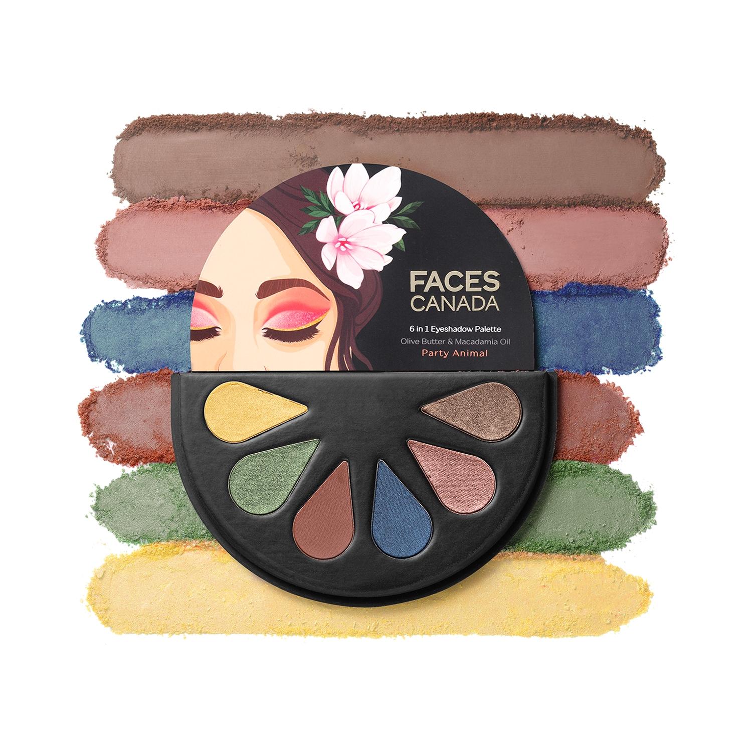 faces canada 6-in-1 eyeshadow palette - 04 party animal (6g)