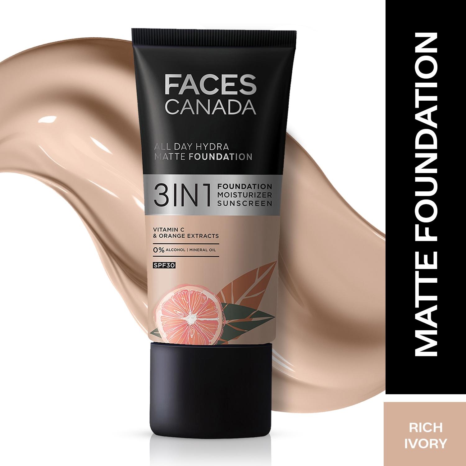 faces canada all day hydra matte foundation - 13 rich ivory (25ml)