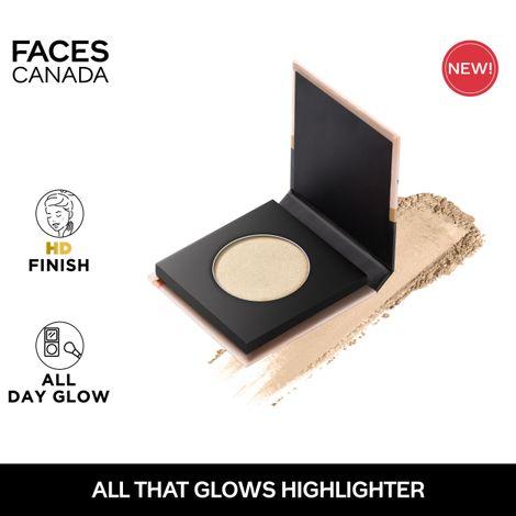 faces canada all that glows highlighter | sparkling gold | long lasting| lightweight| vitamin c | hello sunshine (4 g) core range gold core range