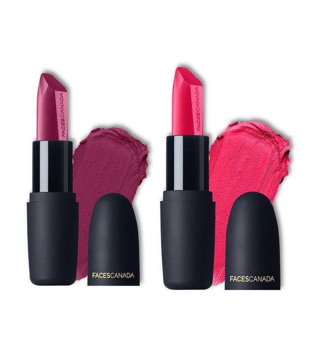 faces canada festive glam weightless matte lipstick - pack of 2