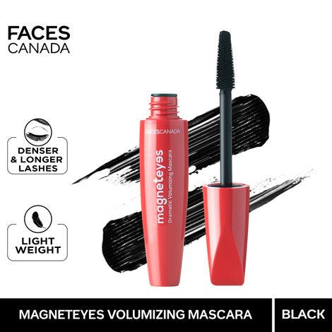 faces canada magnet eyes dramatic volumizing mascara | intense black | easy wash |thick bold lashes | long lasting | smudge proof 9.5 ml
