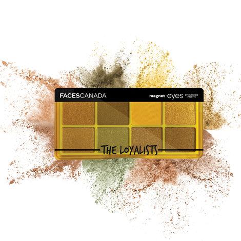 faces canada magneteyes eye shadow palette the loyalists 6.4g i intensely pigmented i buttery soft i lightweight i smooth i blends effortlessly i versatile i alcohol-free i paraben-free