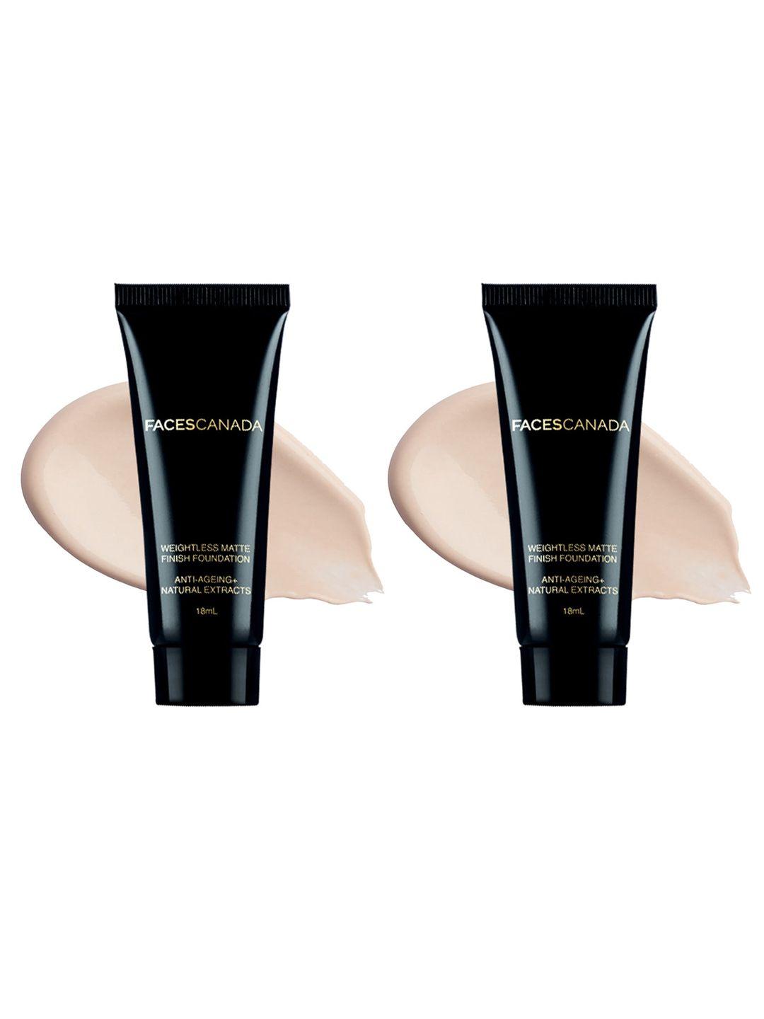 faces canada set of 2 weightless matte finish foundation 18ml each - ivory 01