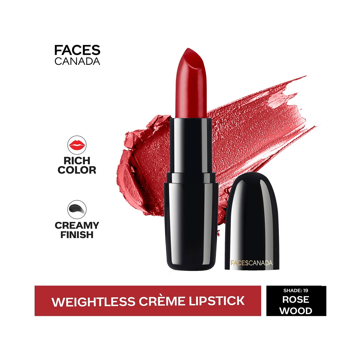 faces canada weightless creme finish lipstick - 19 rosewood (4g)