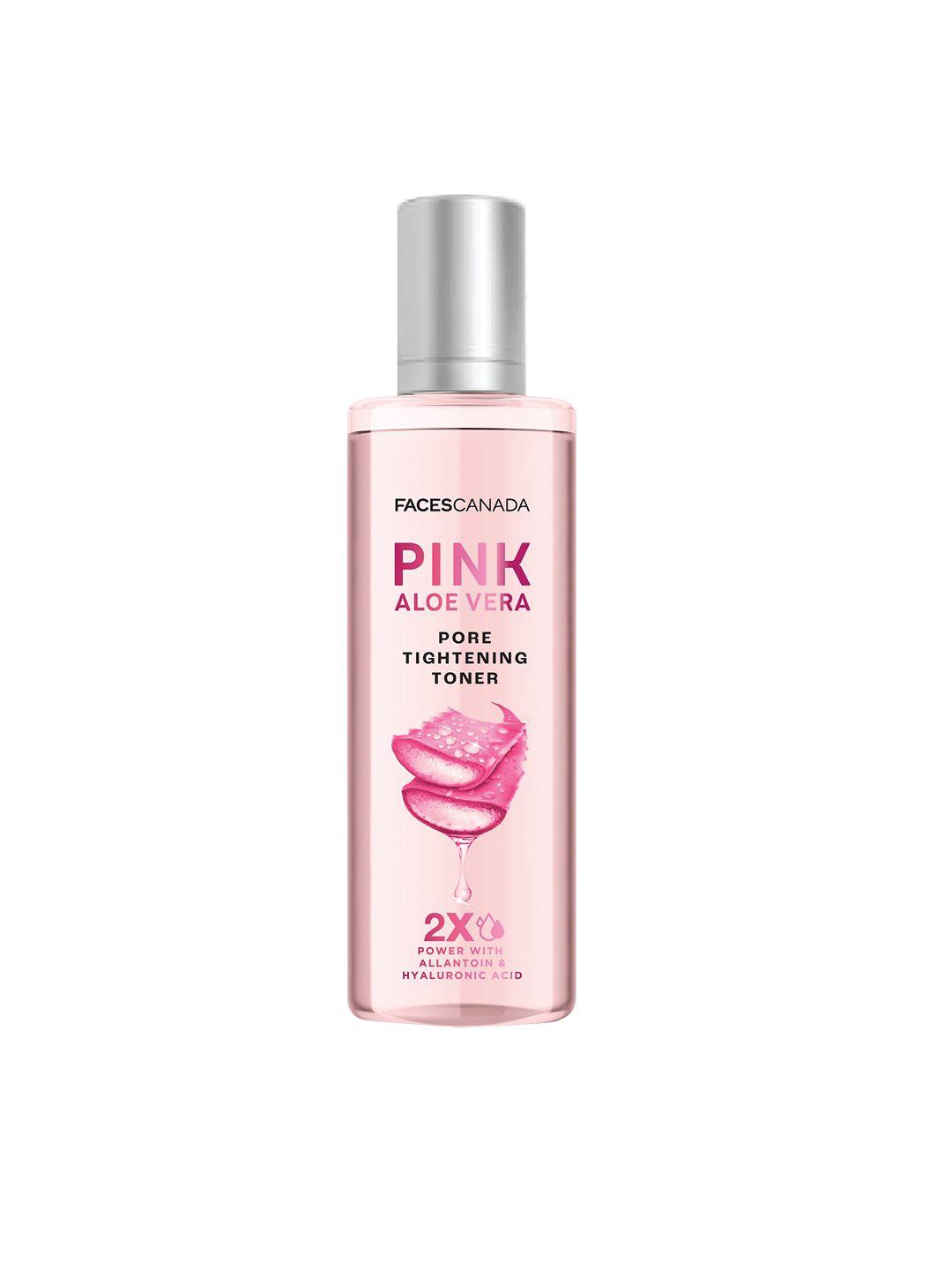 faces canada alcohol-free hydrating pink aloe vera pore tightening toner - 100ml