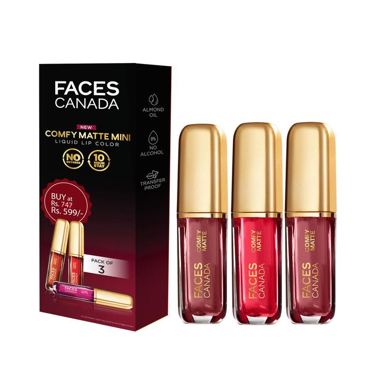 faces canada comfy matte mini liquid lipsticks combo