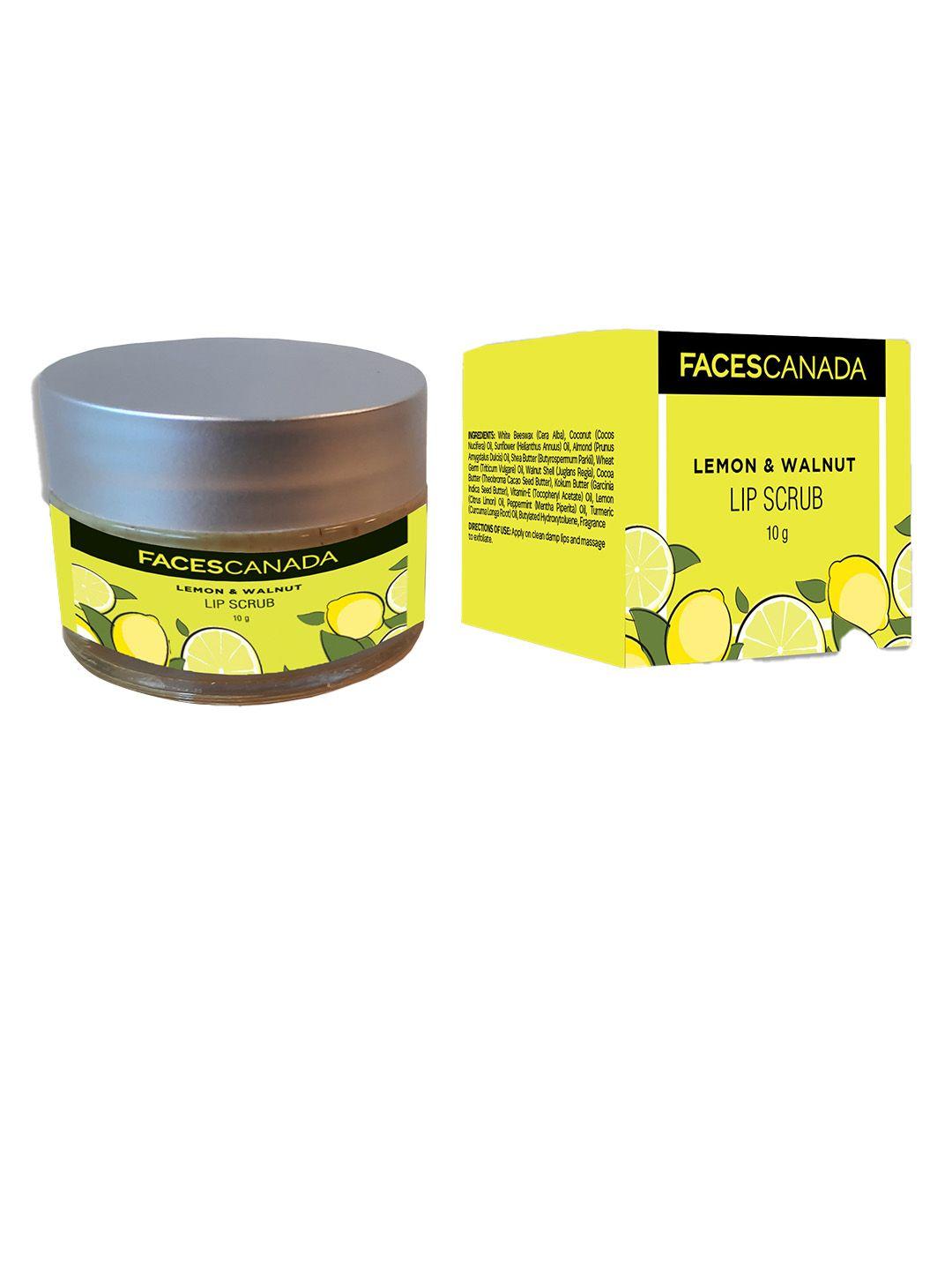 faces canada lemon & walnut lip scrub with shea butter & coconut oil 10 g