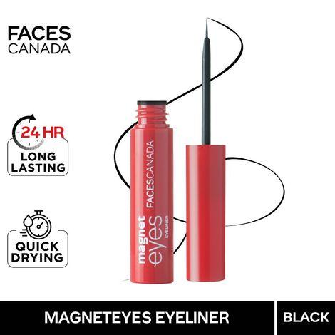 faces canada magnet eyes eye liner | dramatic black finish | fast dry | long lasting | water proof | smudge proof | fine tip precision 3.5ml