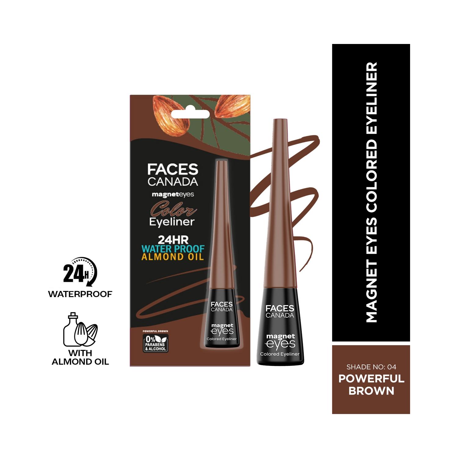 faces canada magneteyes colored eyeliner - 04 powerful brown (4ml)