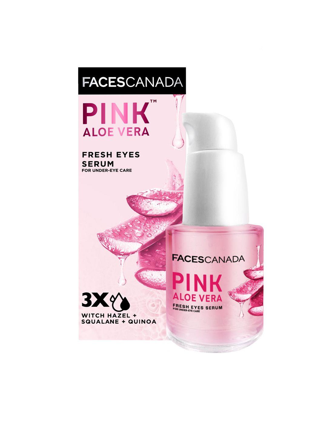 faces canada pink aloe vera fresh eyes serum with witch hazel & squalane - 15 ml