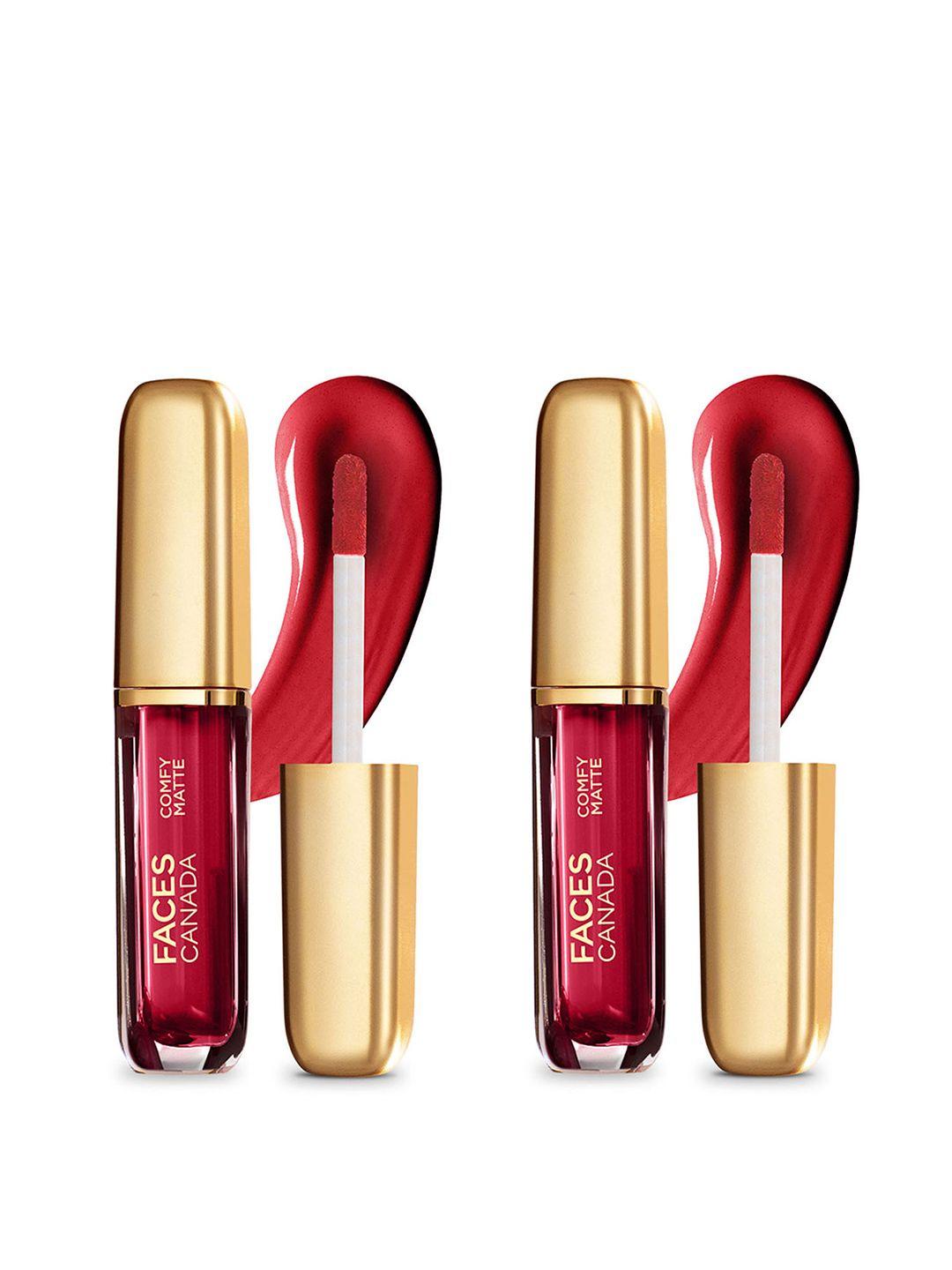 faces canada set of 2 comfy matte no-dryness liquid lipstick 3ml each - on my way 01