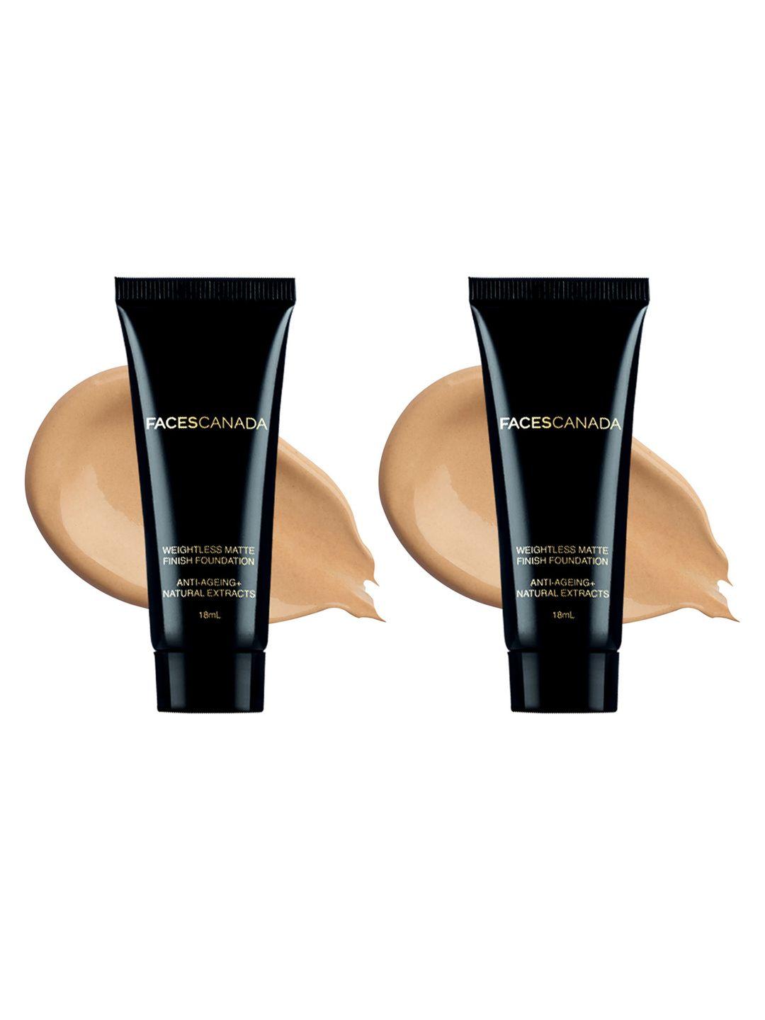 faces canada set of 2 weightless matte finish foundation 18ml each - beige 03