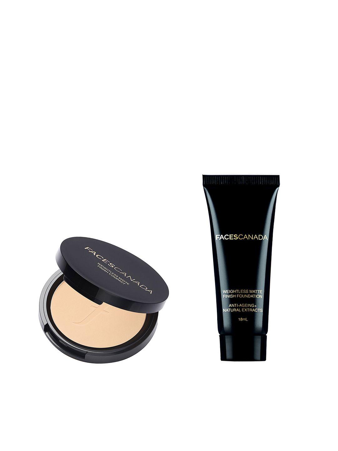 faces canada set of weightless  matte compact - natural 02 + foundation - natural 02