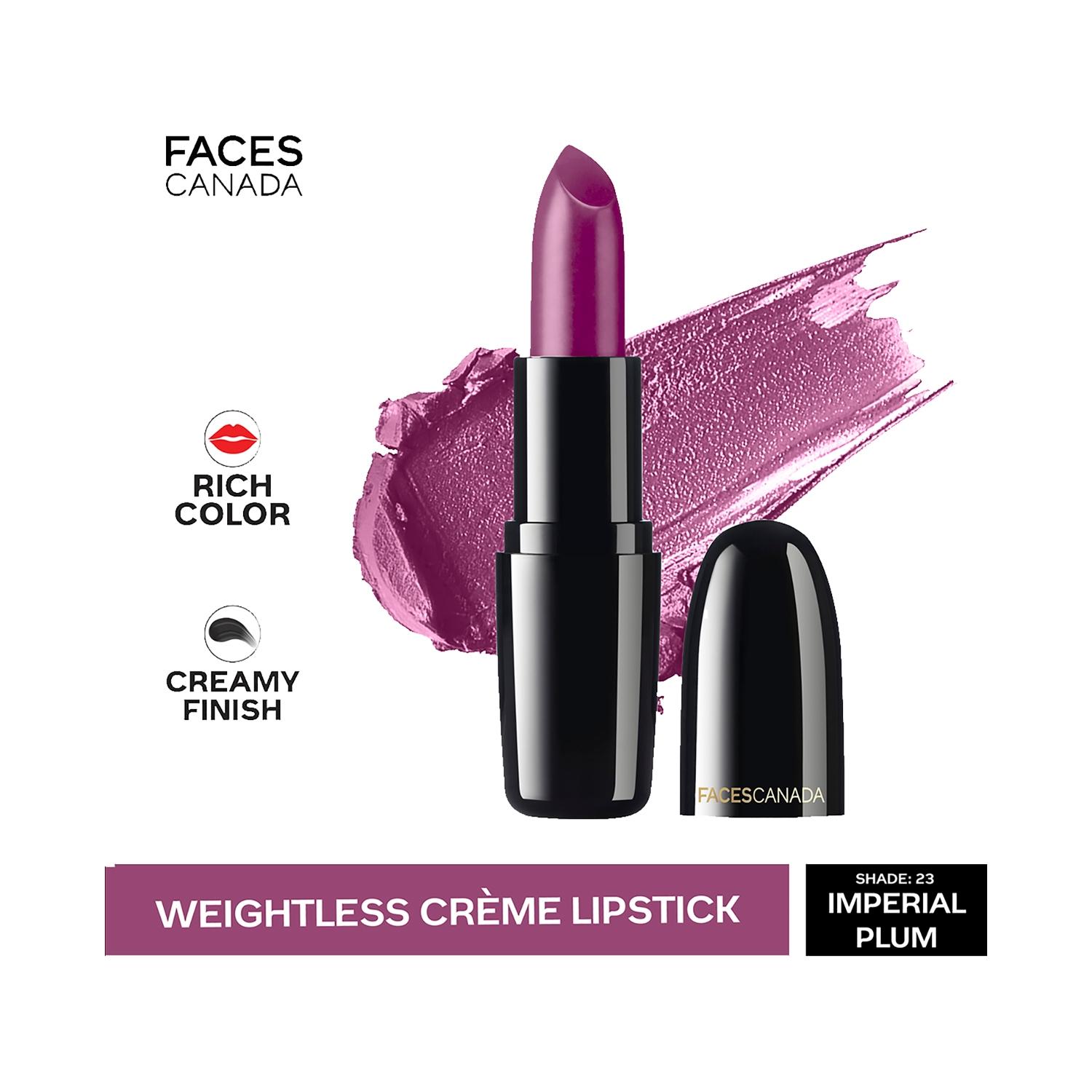 faces canada weightless creme finish lipstick - 23 imperial plum (4g)