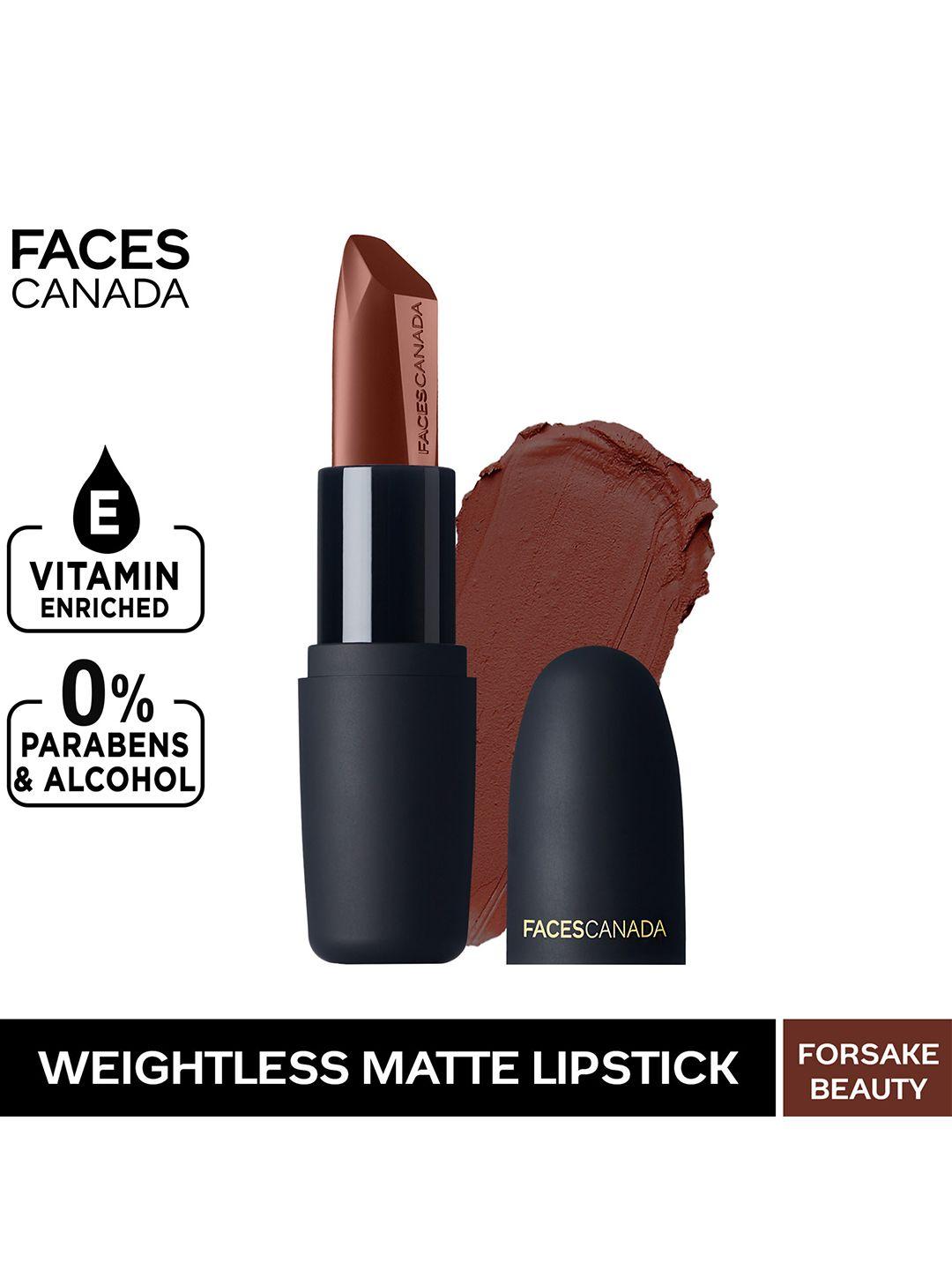 faces canada weightless matte finish hydrating lipstick with almond oil - forsake beauty 01