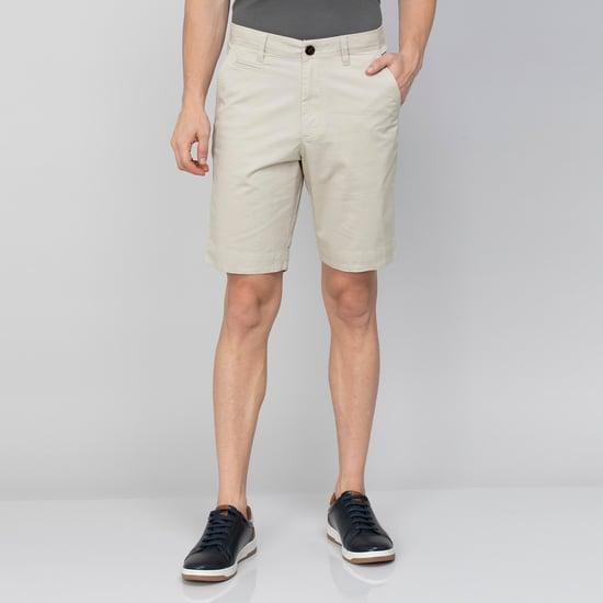 fahrenheit men solid button fly regular shorts