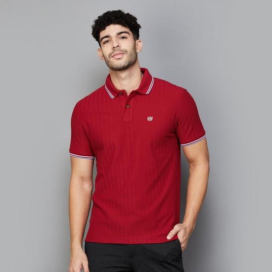 fahrenheit men solid regular fit polo t-shirt