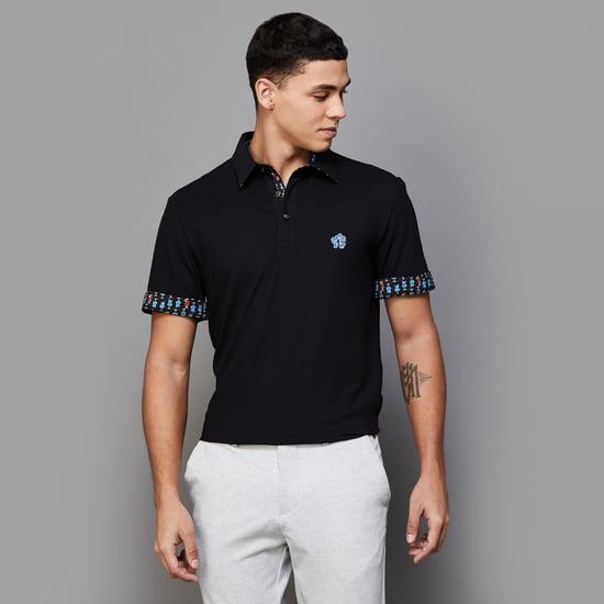 fahrenheit men solid regular fit polo t-shirt