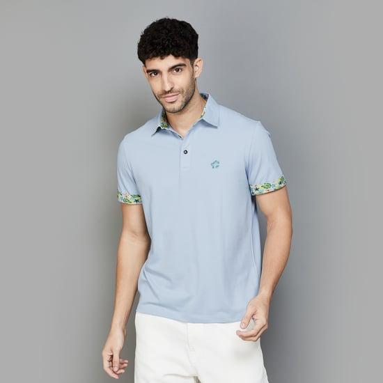 fahrenheit men solid regular fit polo t-shirt