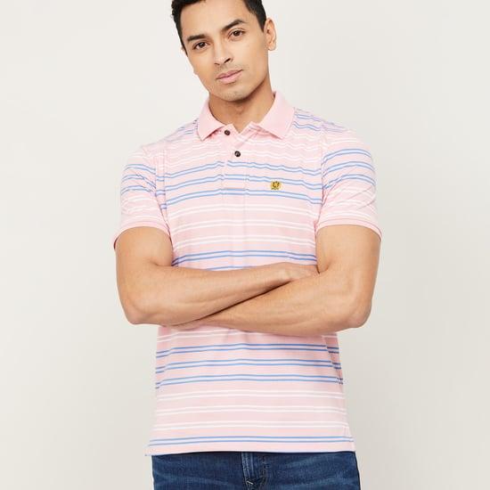 fahrenheit men striped polo t-shirt