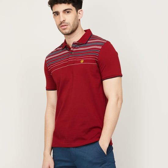 fahrenheit men striped polo t-shirt