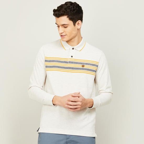 fahrenheit men striped polo t-shirt