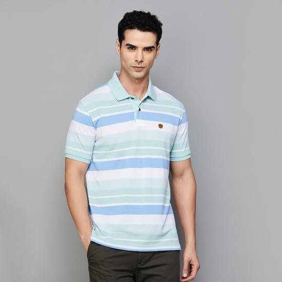 fahrenheit men striped polo t-shirt