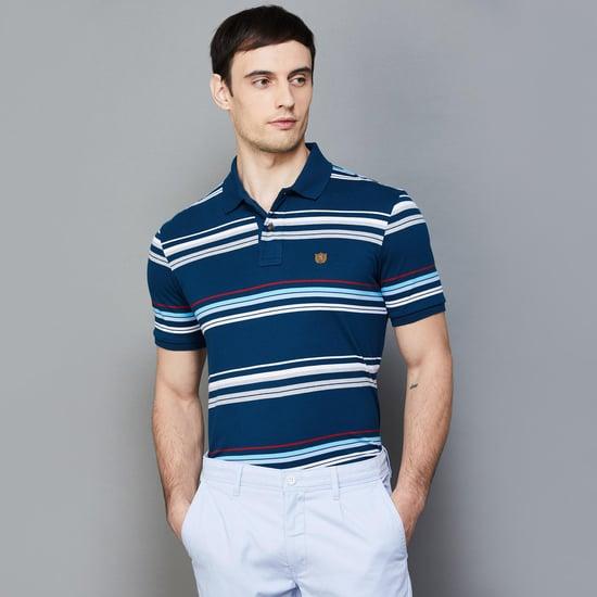 fahrenheit men striped polo t-shirt