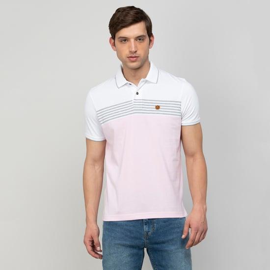 fahrenheit men striped regular fit polo t-shirt