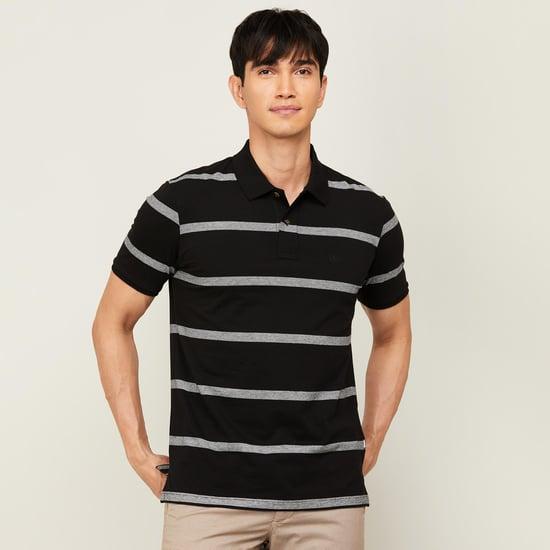 fahrenheit men striped regular fit polo t-shirt
