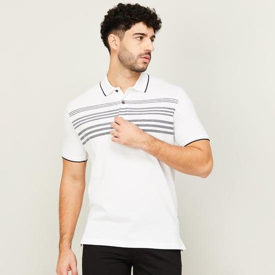 fahrenheit men striped regular fit polo t-shirt