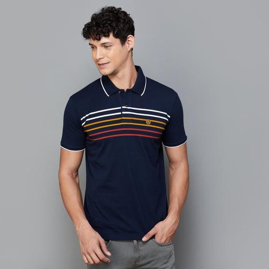 fahrenheit men striped regular fit polo t-shirt