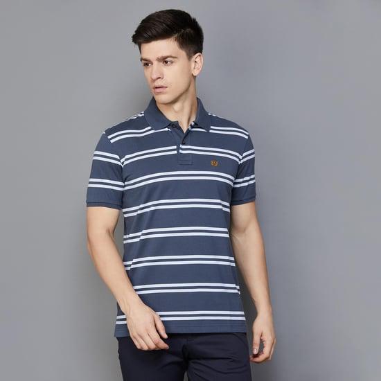 fahrenheit men striped regular fit polo t-shirt