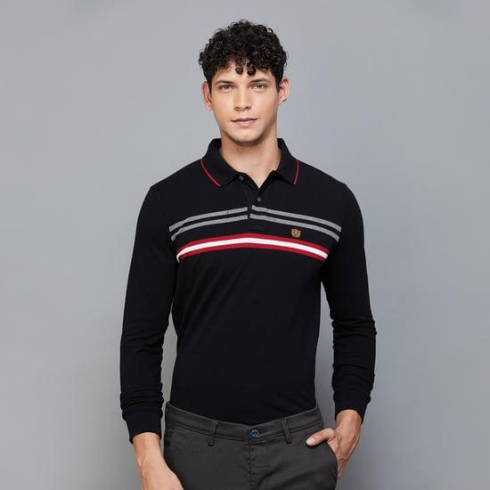 fahrenheit men striped regular fit polo t-shirt