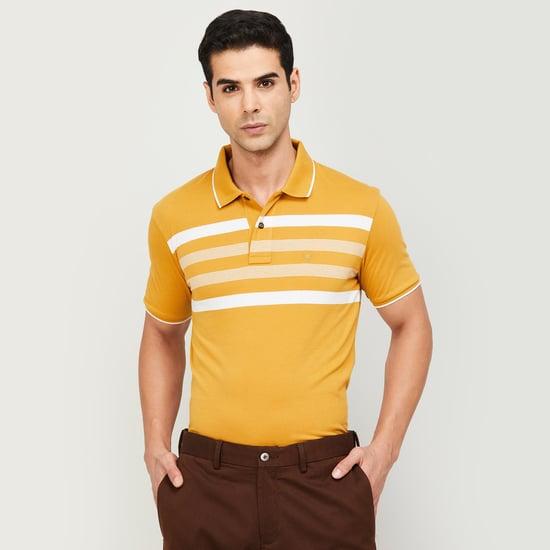 fahrenheit men striped slim fit polo t-shirt