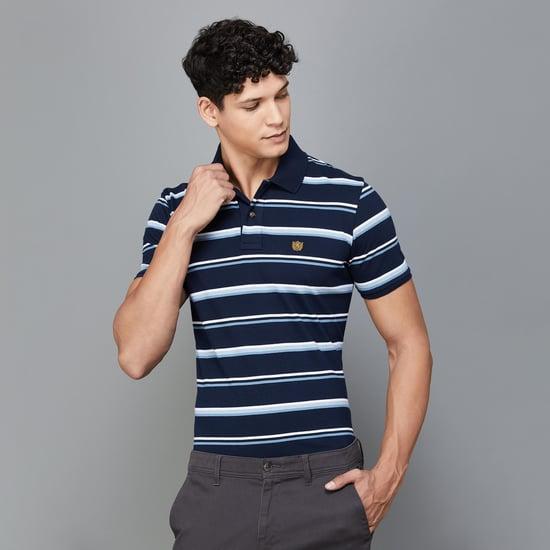 fahrenheit men striped slim fit polo t-shirt