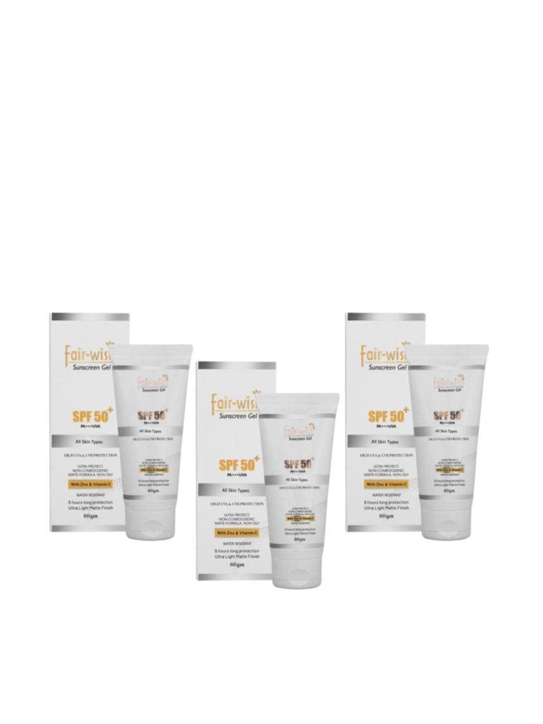 fair wish pack of 3 sunscreen gel spf 50 + matte formula non oily 60 g each