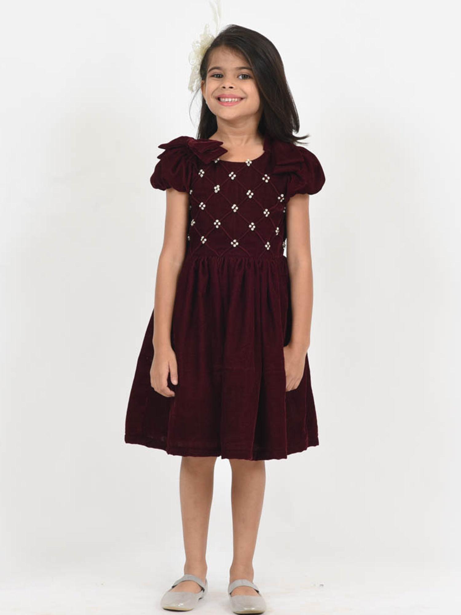 fairiesforever maroon velvet party dress