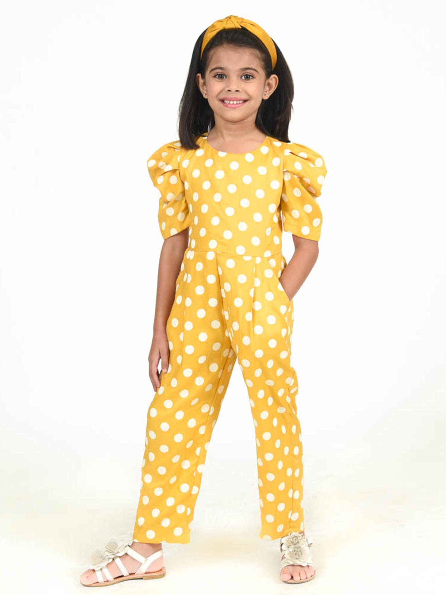 fairiesforever mustard yellow polka dots jumpsuit