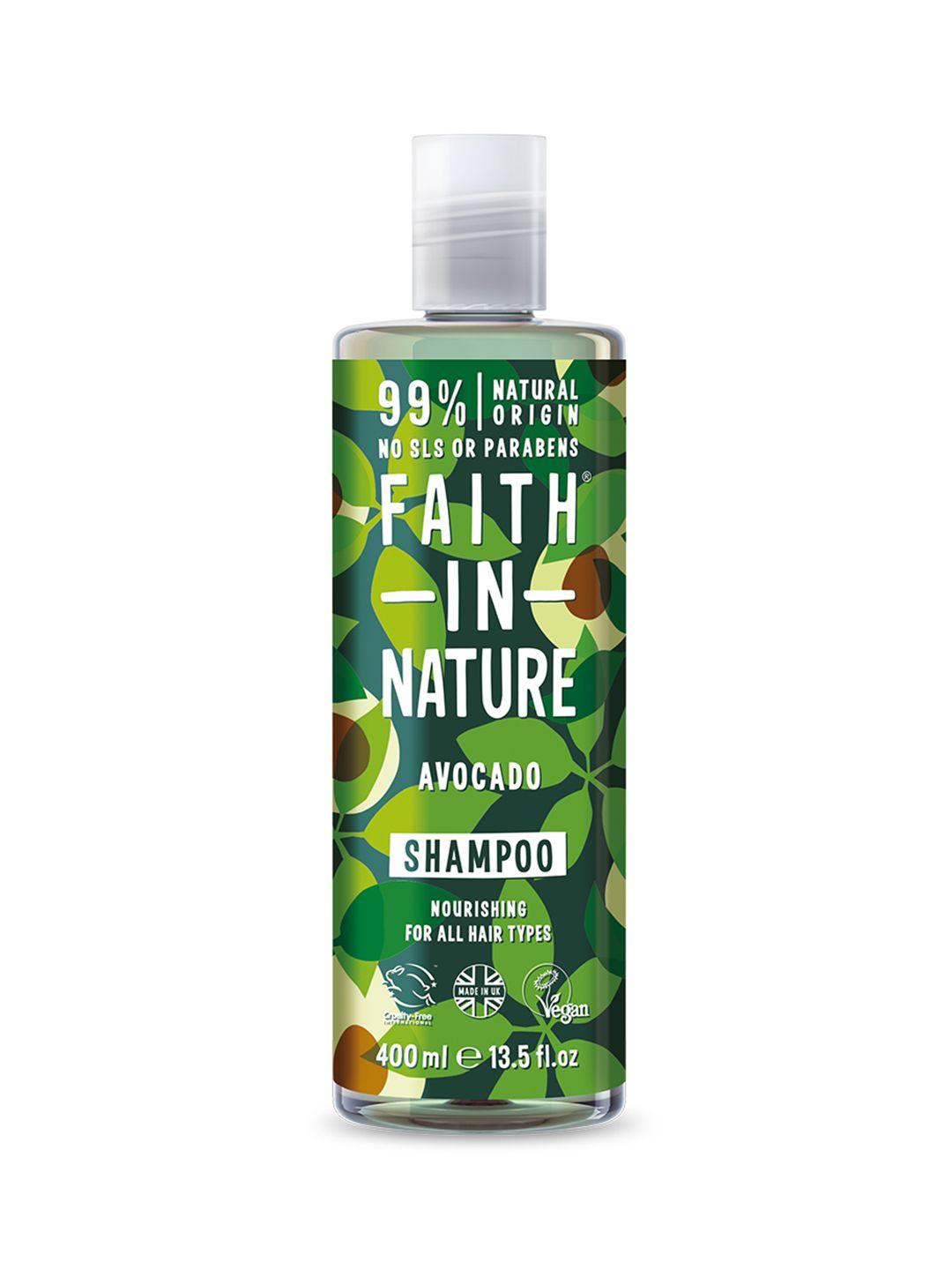 faith in nature avocado nourishing shampoo for all hair types - 400ml